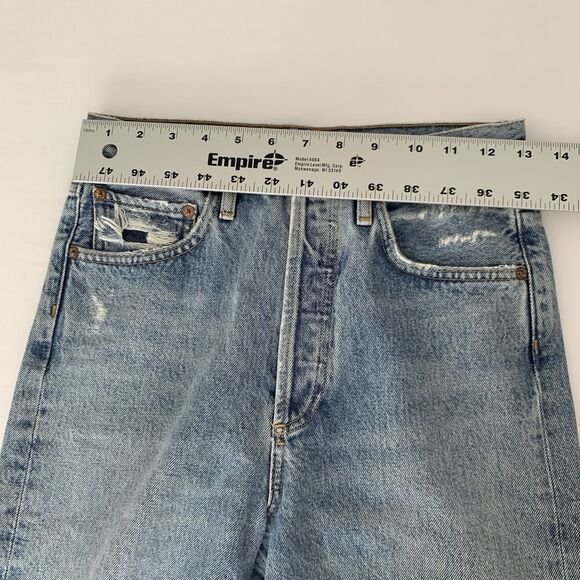 Agolde Jeans 90s Mid Rise Loose Sz 23 Light Wash Denim Button Fly Grunge Street - Picture 8 of 13